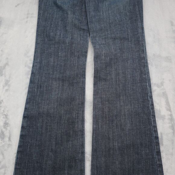 Banana Republic Pants Womens 0 Blue Flare Low Stretch Zip Dark Wash Denim Jeans - Picture 16 of 16